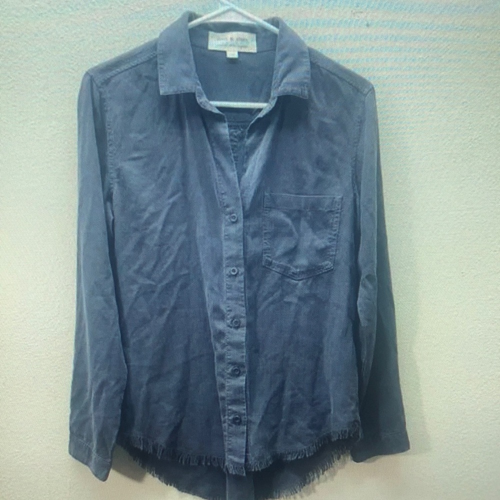 Women's Blue Button Down Shirt